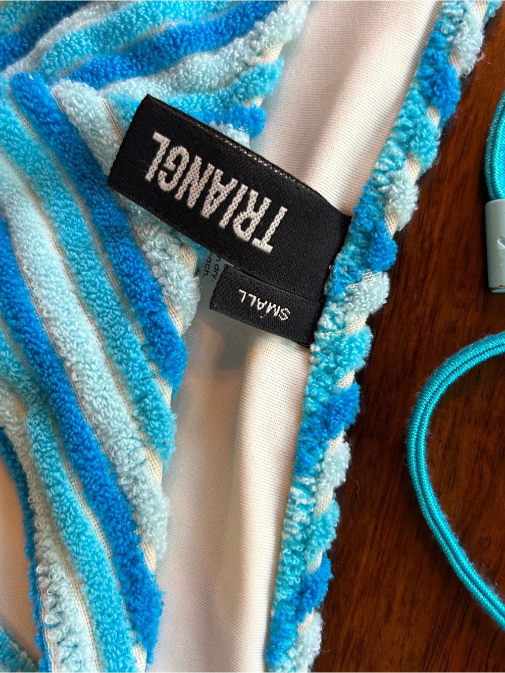 triangl swimwear Blue & Turquoise Textured Triangle Bikini Set - Picture 3 of 7